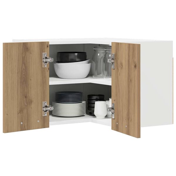 vidaXL Armadio pensile Rovere Artigiano e Bianco 57 x 57 x 40 cm