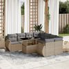 vidaXL Set Divano da Giardino 9 pz con Cuscini Beige in Polyrattan