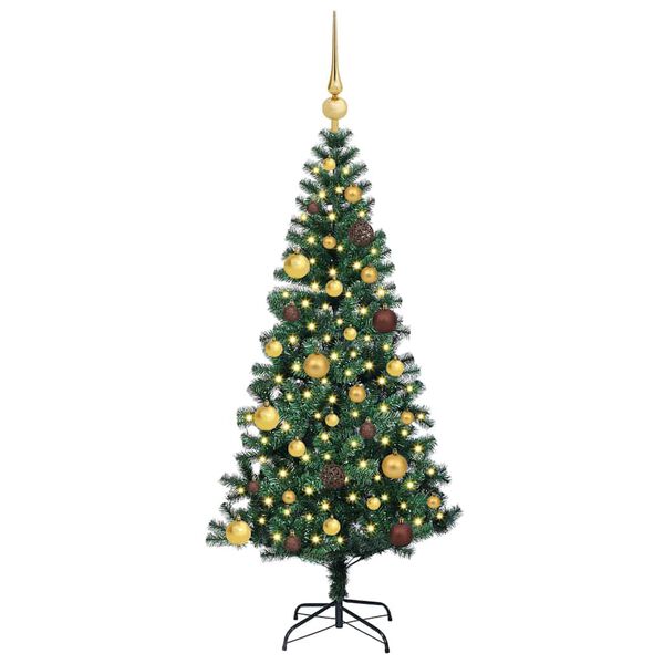 vidaXL Albero di Natale artificiale con luci integrate Verde 150 cm