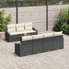 vidaXL Set Divano da Giardino 8 pcs Nero e Crema polyrattan