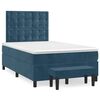 vidaXL Giroletto a Molle con Materasso Blu Scuro 120x200 cm in Velluto