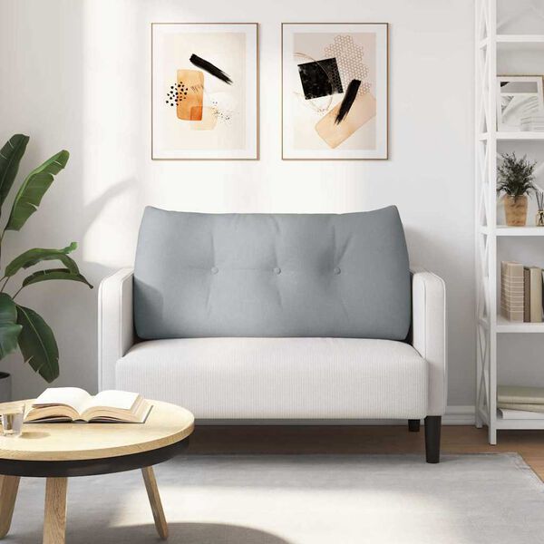 vidaXL Cuscino per Schiena Grigio chiaro 100 x 24 x 50 cm Tessuto