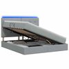 vidaXL Letto con contenitore LED e materasso Grigio Chiaro