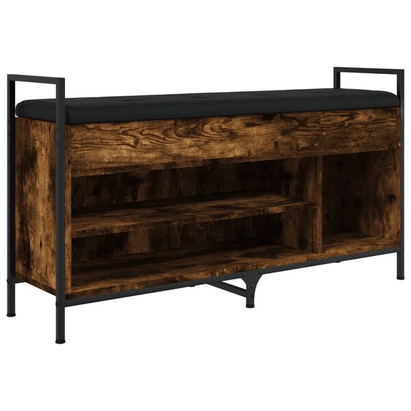 vidaXL Panca Porta Scarpe Rovere Fumo 105,5x32x57,5 cm