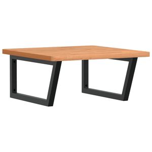 vidaXL Ripiano a Parete per Lavabo in Acciaio e Massello di Faggio