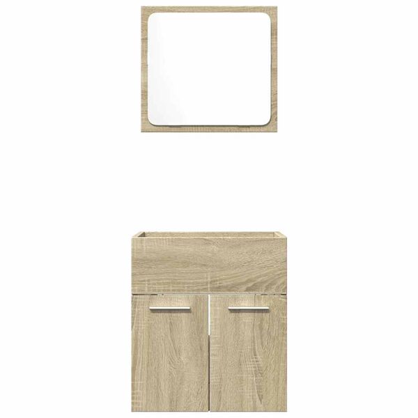 vidaXL Set Mobili da Bagno 2 pz Rovere Sonoma in Legno Multistrato