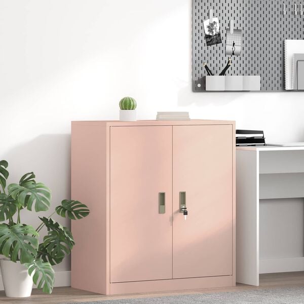 vidaXL Armadio Rosa 80 x 40 x 90 cm Acciaio