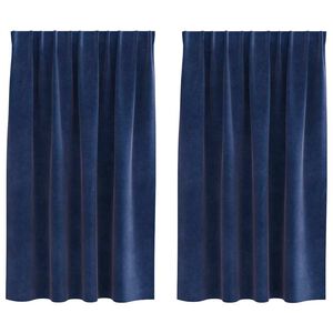 vidaXL Tende 2 pz Blu Scuro 140 x 140 cm Velluto