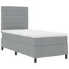 vidaXL Letto a molle con materasso Grigio chiaro 90 x 200 cm Tessuto