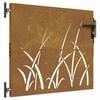 vidaXL Cancello da giardino 85x100 cm in acciaio Corten con design erba