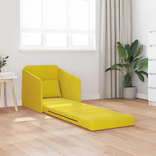 vidaXL Divano letto Giallo 65 x 80 x 83 cm Velluto