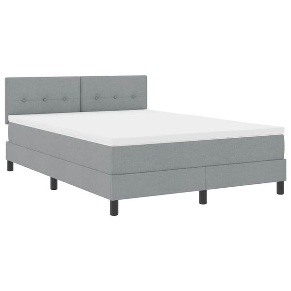 vidaXL Letto box spring con materasso Grigio chiaro 140 x 200 cm