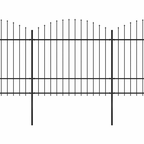 vidaXL Recinzione da Giardino con Punta a Lancia in Acciaio 714,5x175 cm Nero