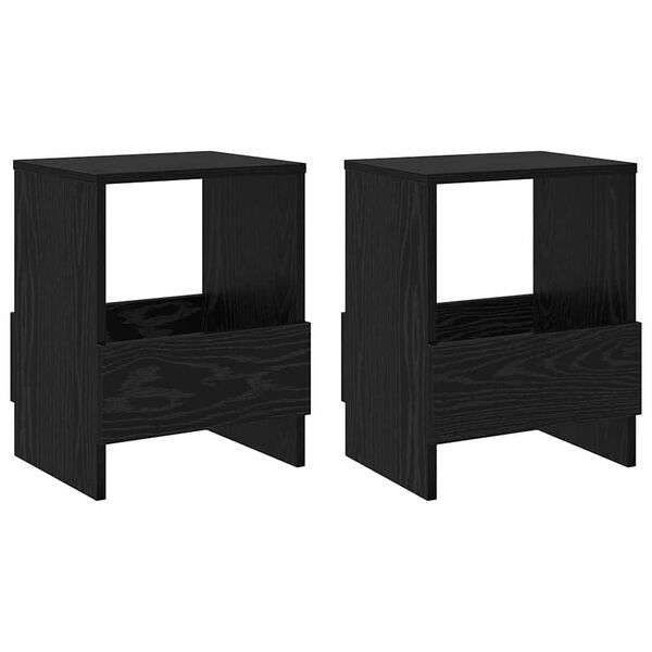 vidaXL Scaffale per riviste 2 pcs Rovere Nero 35 x 30 x 45 cm
