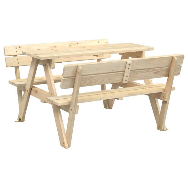vidaXL Tavolo da Picnic per 4 Bambini con Foro Ombrellone Legno Abete
