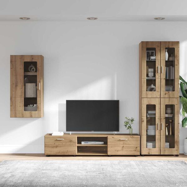 vidaXL Set mobile TV FLORIN Rovere artigianale Legno multistrato