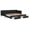 vidaXL Divano Letto Estraibile con Cassetti Nero 90x200 cm in Tessuto