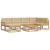 vidaXL Set di divani da esterno 7 pz Bianco e Beige