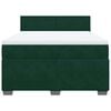 vidaXL Giroletto a Molle con Materasso Verde Scuro 140x200 cm Velluto