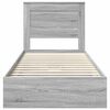 vidaXL Letto con Contenitore con testiera Grigio Sonoma 100 x 200 cm
