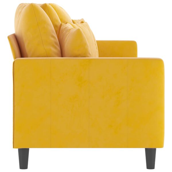 vidaXL Divano a 3 Posti Giallo 210 cm in Velluto