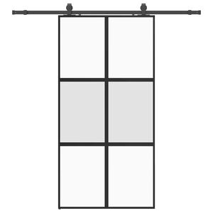 vidaXL Porta Scorrevole Ferramenta Nera 102,5x205 cm Vetro Temperato