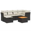 vidaXL Set Divani da Giardino con Cuscini 7pz Nero Polyrattan