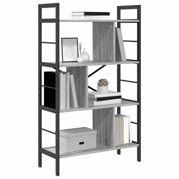 vidaXL Libreria Grigio Sonoma 75 x 30 x 123,5 cm Legno multistrato