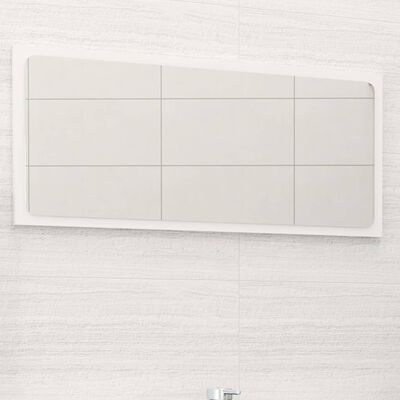 vidaXL Specchio da Bagno Bianco Lucido 80x1,5x37 cm Legno Multistrato