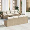 vidaXL Set di divani con cuscino 7 pcs Beige e Crema polyrattan