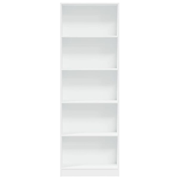 vidaXL Libreria Bianca 60x24x176 cm in Legno Massello