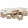 vidaXL Set Divano da Giardino con cuscino 9 pcs Beige e Crema