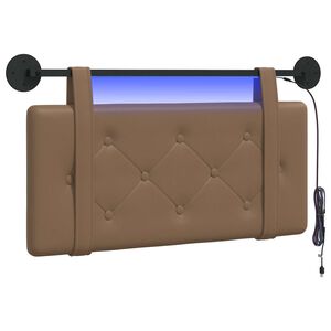 vidaXL Testiera sospesa Con luce LED Cappuccino Similpelle