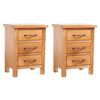 vidaXL Comodini 2 pz 40x30x54 cm in Legno Massello di Rovere