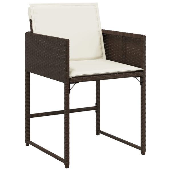 vidaXL Set da Pranzo da Giardino 17 pz con Cuscini Marrone Polyrattan