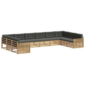 vidaXL Set divani 10 pz Bianco e Antracite Polyester