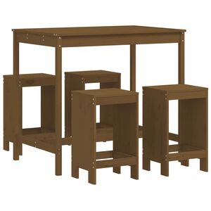 vidaXL Set Bar da Giardino 5 pz ambra in Legno Massello di Pino
