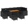 vidaXL Set Divano da Giardino 10 pz Nero polyrattan