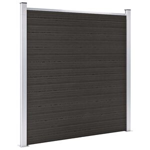 vidaXL Pannello di Recinzione in WPC 180x186 cm Nero
