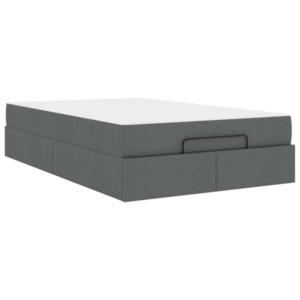 vidaXL Struttura letto con materasso 2 pcs Grigio Sfumato Tessuto