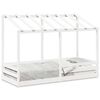 vidaXL Letto per Bambini con Tetto Bianco 75x190cm Legno Massello Pino