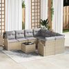 vidaXL Set di divani con cuscino 9 pcs Beige e grigio polyrattan