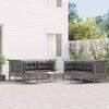 vidaXL Set Divani da Giardino 9 pz con Cuscini in Polyrattan Grigio