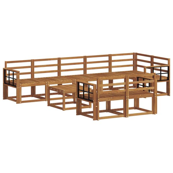 vidaXL Set di divani da esterno 9 pcs Naturale