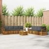 vidaXL Set divani 9 pcs Naturale e Antracite Legno di Acacia Massello