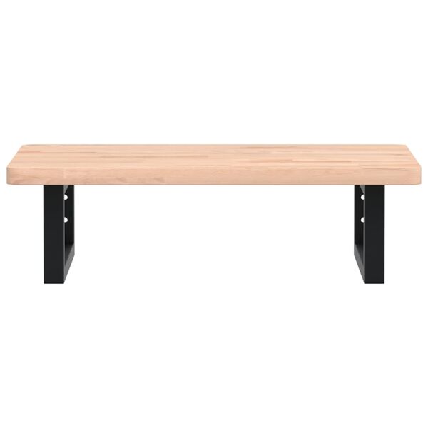 vidaXL Ripiano a Parete per Lavabo in Acciaio e Massello di Faggio