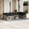 vidaXL Set Divani da Giardino 11 pz con Cuscini in Polyrattan Grigio