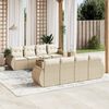 vidaXL Set Divano da Giardino 9 pz con Cuscini Beige in Polyrattan