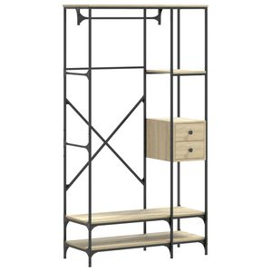 vidaXL Appendiabiti con Scaffali Rovere Sonoma in Legno Multistrato