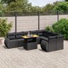vidaXL Set Divani da Giardino 10pz con Cuscini in Polyrattan Nero